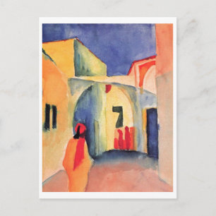August Macke - View into A Lane 1914 water color Vykort