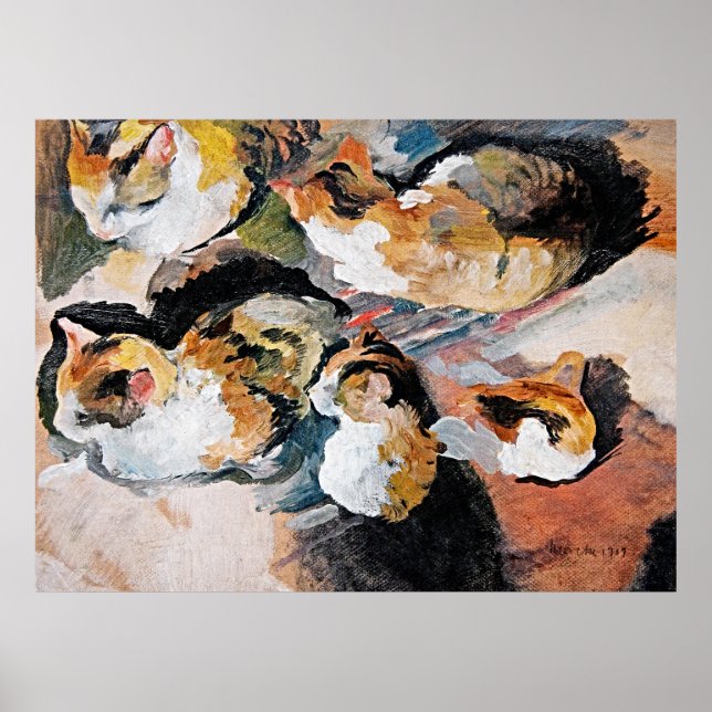 August Mackes katt - Retro Elegance for Your Wall Poster (Framsidan)