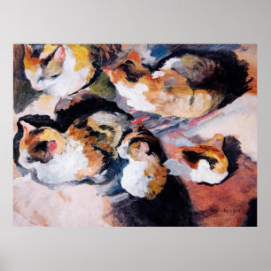 August Mackes Katzenstudien-studie av en katt 1909 Poster