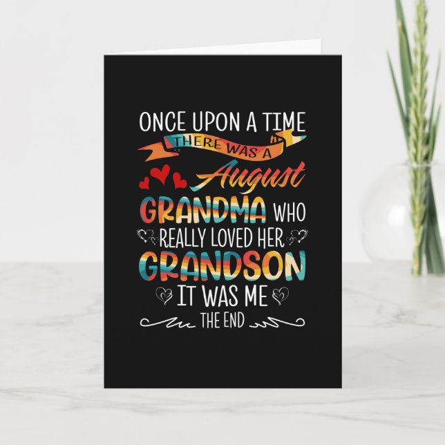 August Mormor Som Verkligen Älskade Sina Sonsöner Kort (Framsida)