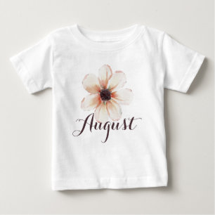 August Namn Flicka Clothing Anpassningsbar Flower T Shirt