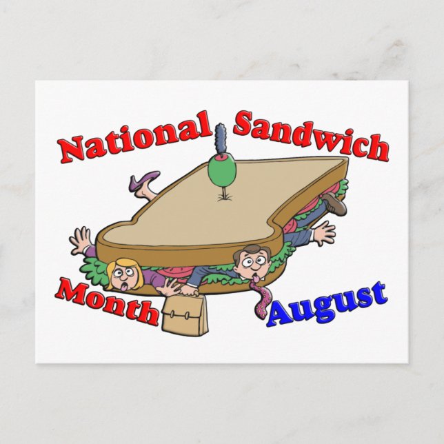 August - National Sandwich Month Vykort (Framsida)