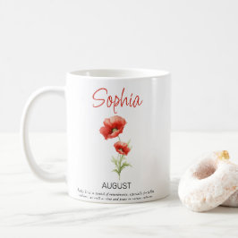 August Personlig Födelsedagsblomma Kaffemugg