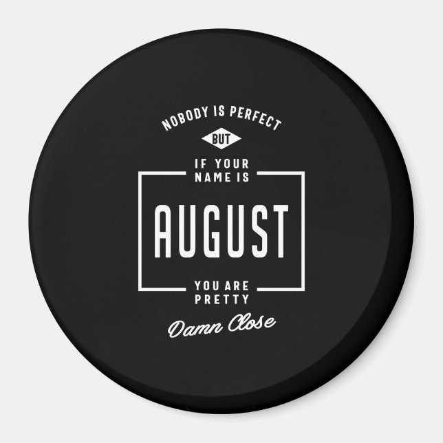 August Personlig Namn Birthday Gift Magnet (Framsidan)
