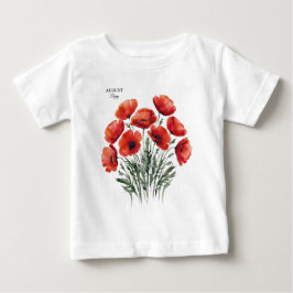 August Poppy Bloom - Personlig Birthday Gift T Shirt