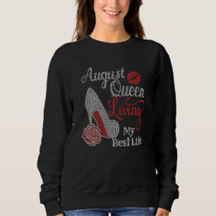 August Queen Lever Min Bästa Liv Skor Rhinestone T Shirt