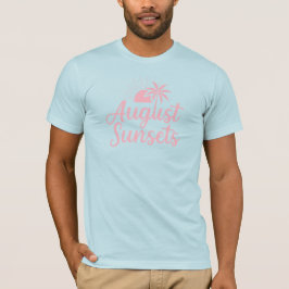 August Solnedgångar Palmträd Sommar T-Shirt