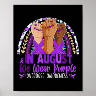August Vi Bära Lila Overdose Awareness Lila Ra Poster