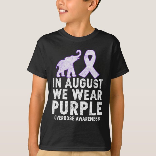 August Vi Bära Lila Overdose Awareness T Shirt (Framsida)