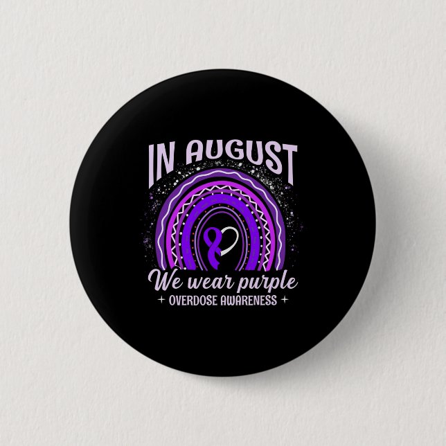 August Vi Bära Lila Rainbow Overdose Awareness M Knapp (Framsida)
