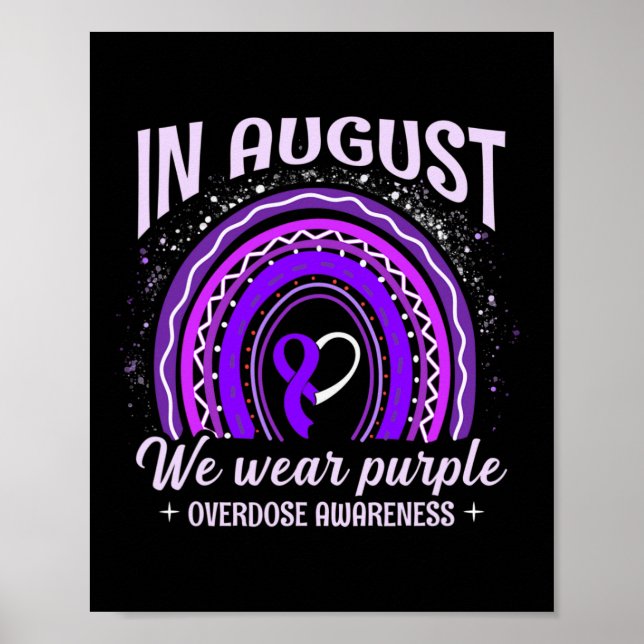 August Vi Bära Lila Rainbow Overdose Awareness M Poster (Framsidan)