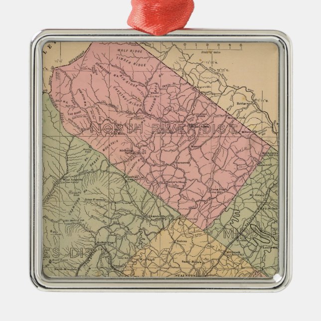 Augusta County Virginia 2 Julgransprydnad Metall (Framsidan)