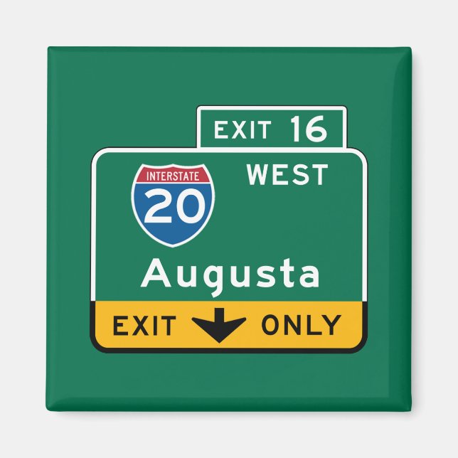 Augusta, GA Road Sign Magnet (Framsidan)
