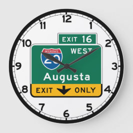 Augusta, GA Road Sign Stor Klocka