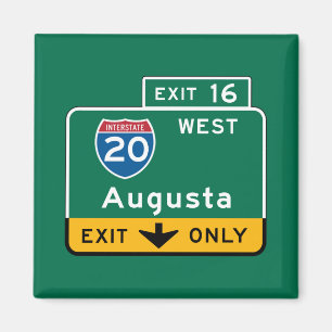 Augusta GA-vägmärke Magnet