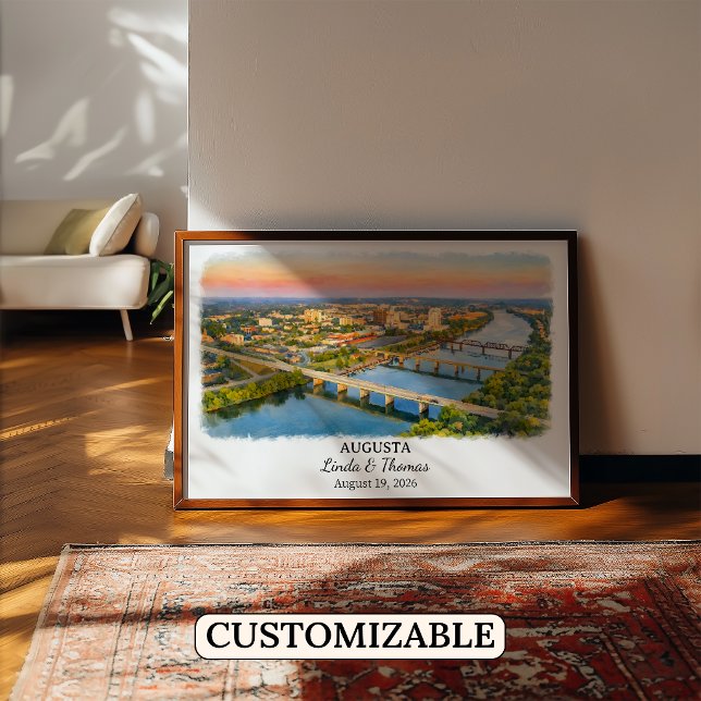 Augusta Georgia Affisch, Akvarell, Anpassad Poster (Skapare uppladdad)