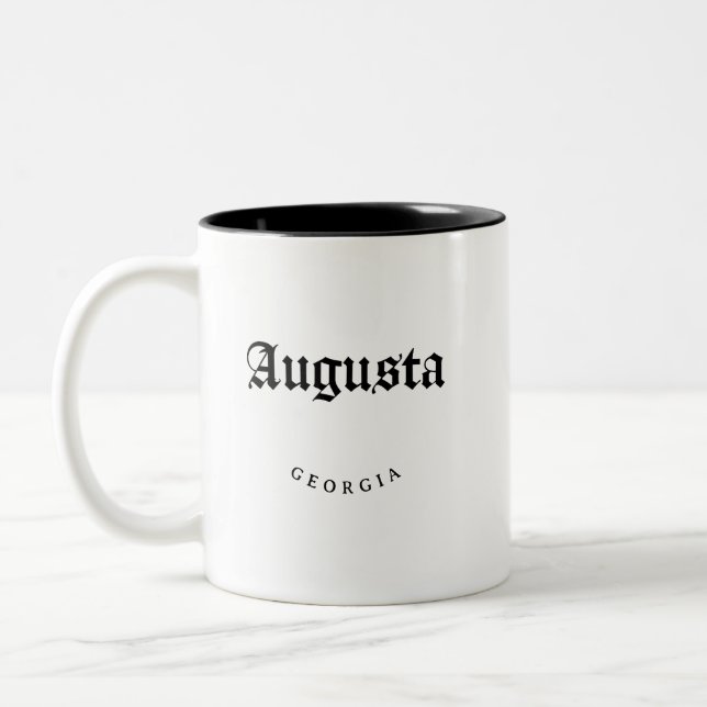 Augusta Georgia Black Font Två-Tonad Mugg (Vänster)