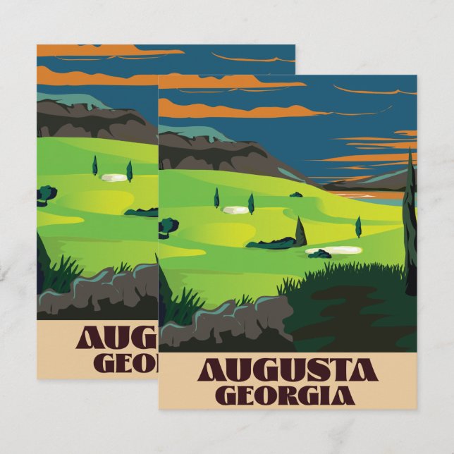 Augusta Georgia Golf affisch (Fram/baksida)