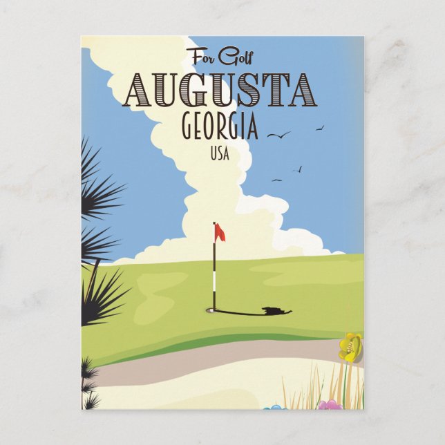 Augusta Georgia Golf Poster Vykort (Framsida)