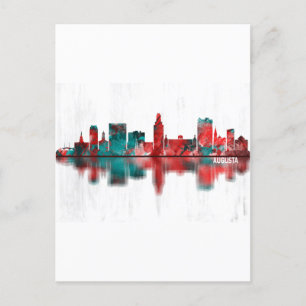 Augusta Georgia Skyline Inbjudan Vykort