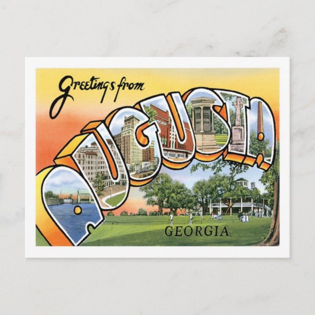 Augusta Georgia Travel US City Vykort (Framsida)
