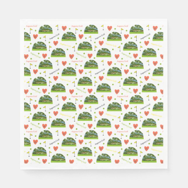 Augusta Golf 12:e Hål Pappersservett (Framsidan)