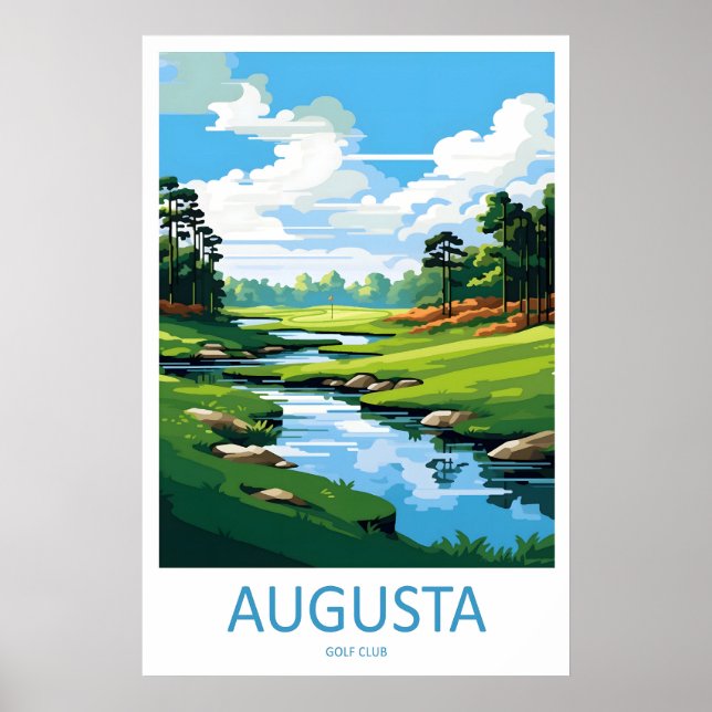 Augusta Golfbana Resa Utskrifts Väggkonst Augusta (Framsidan)