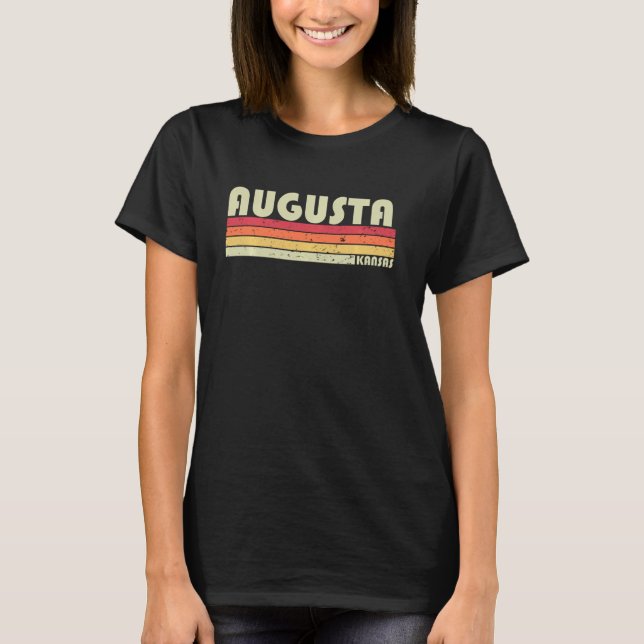 Augusta Ks Kansas Funny City Home Roots Retro 70 s T Shirt (Framsida)
