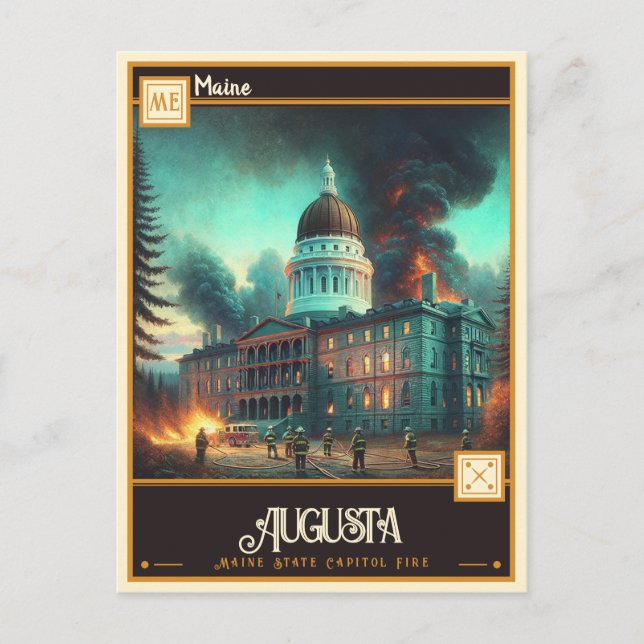 Augusta, Maine | VINTAGE Vykort (Framsida)