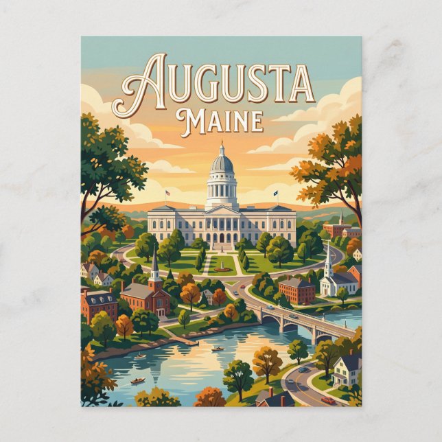 Augusta, Maine Vykort (Framsida)