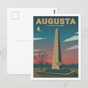 Augusta Monument Berömd Travel Ställe Illustration Vykort