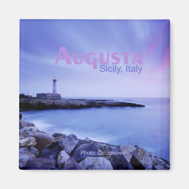 Augusta Sicily Italien Travel Souvenir Fridge Magn Magnet (Framsidan)