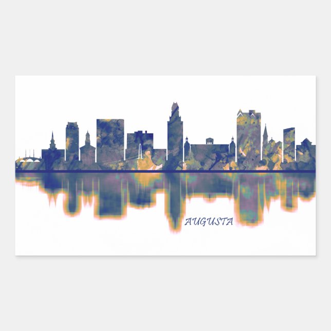 Augusta Skyline Rektangulärt Klistermärke (Framsida)