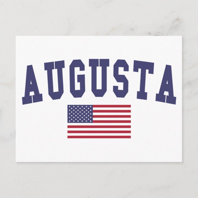 Augusta US Flagga Vykort (Framsida)