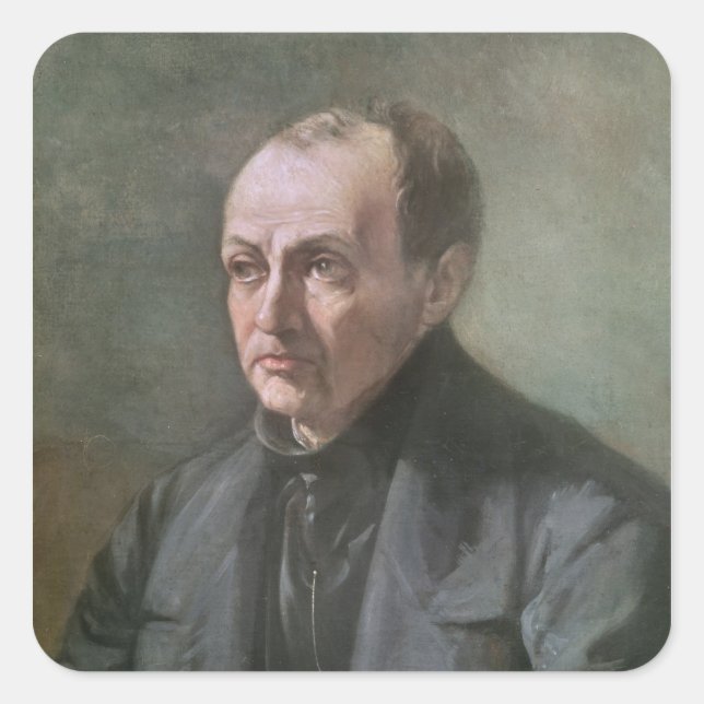Auguste Comte Fyrkantigt Klistermärke (Framsida)