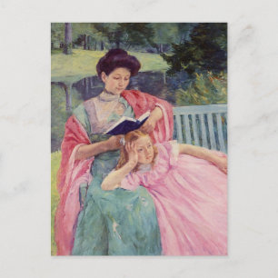 Auguste läser för sin dotter av Mary Cassatt  Vykort