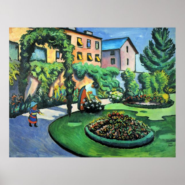 Auguste Macke - Gartenbild, popular painting, Poster (Framsidan)