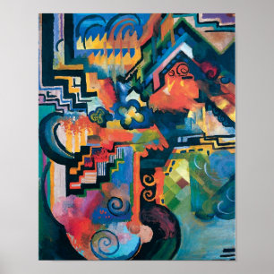 Auguste Macke - Hyllning till Bach Abstrakt Modern Poster