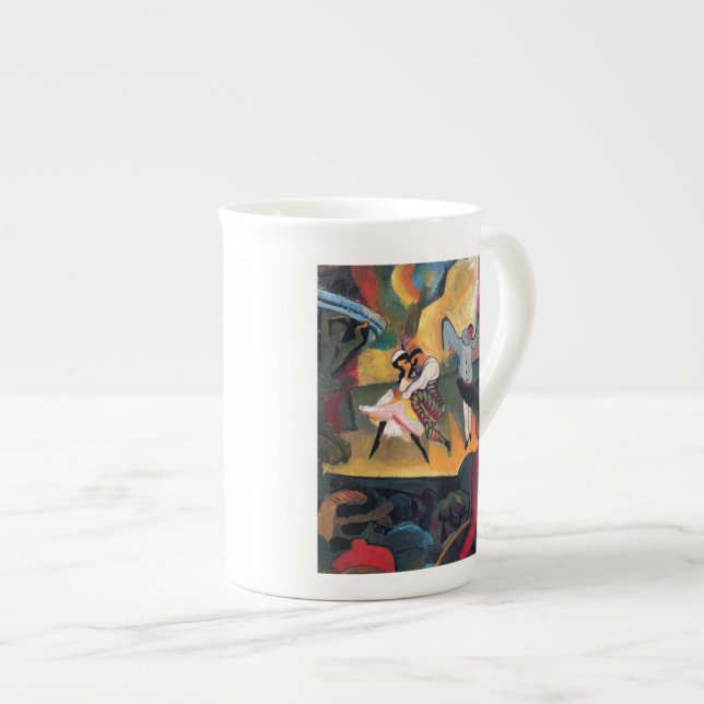 Auguste Macke - Ryska balettdansöser på scen Benporslin Mugg (Framsida höger)