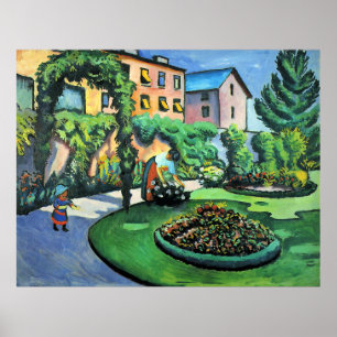 Auguste Macke - Trädgårdsbild, populär målning, Poster