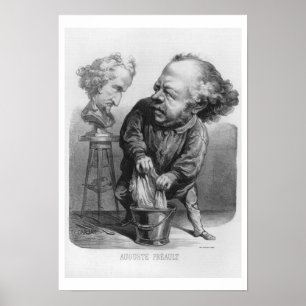 Auguste Preault (1809-79), karikatyr från 'Le Bou Poster