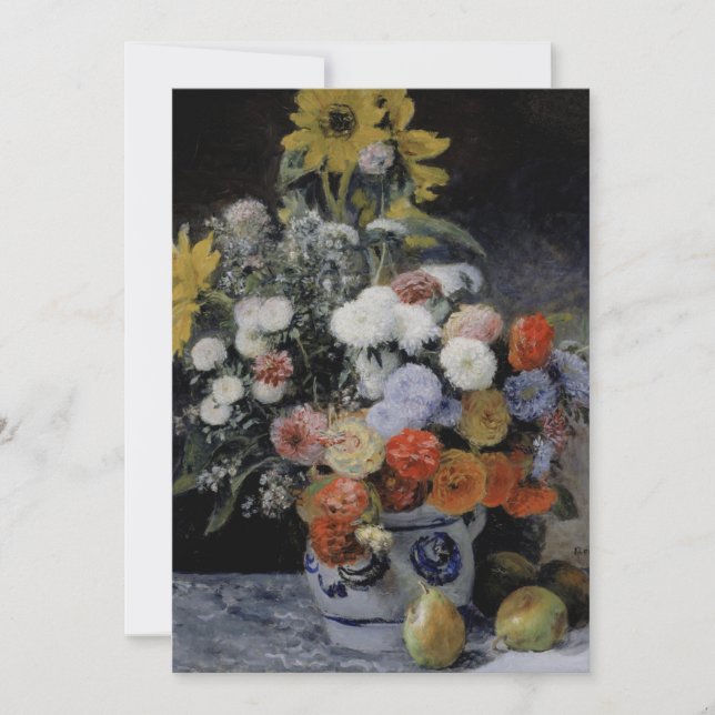 Auguste Renoir - Blandade blommor i ett jordklotsp Inbjudningar (Framsida)