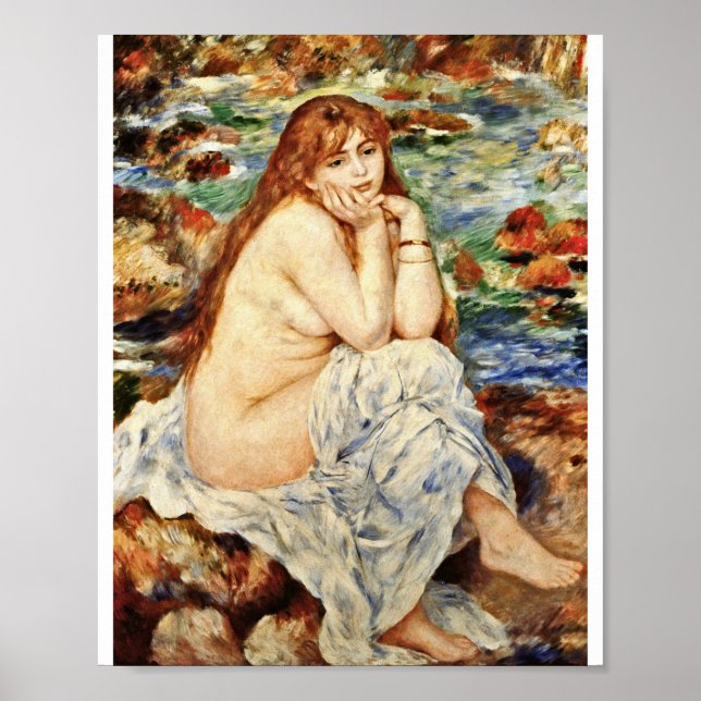 Auguste Renoir- Buh placerad på en Sand Bank Poster (Framsidan)