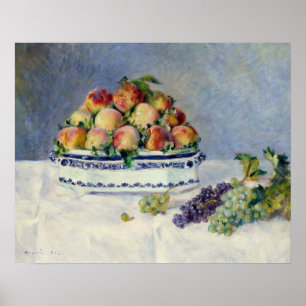 Auguste Renoir - Fortfarande med persikor och druv Poster