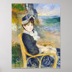 Auguste Renoir från Seashore Woman Porträtt Poster