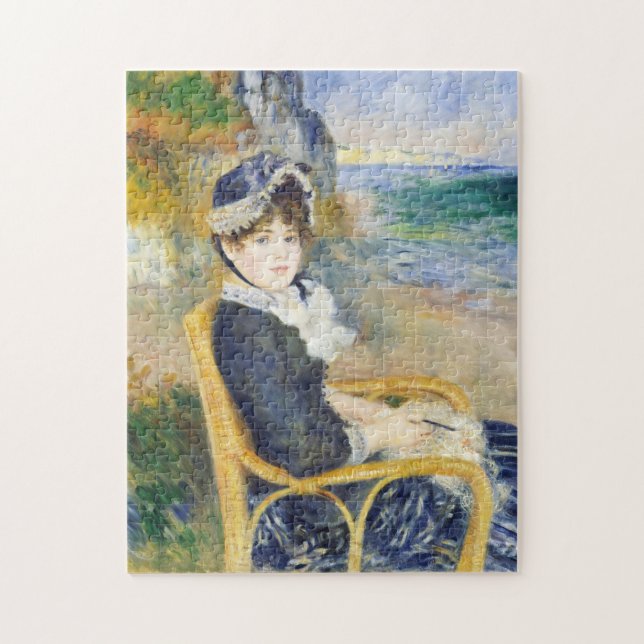 Auguste Renoir från Seashore Woman Porträtt Pussel (Vertikal)