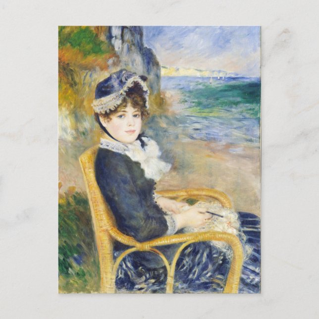 Auguste Renoir från Seashore Woman Porträtt Vykort (Framsida)