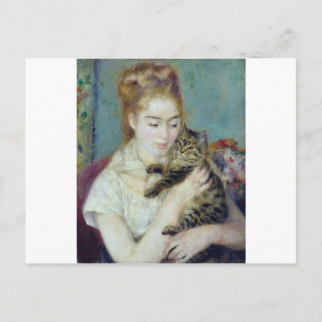 Auguste Renoir - Kvinnor med katt Vykort (Framsida)