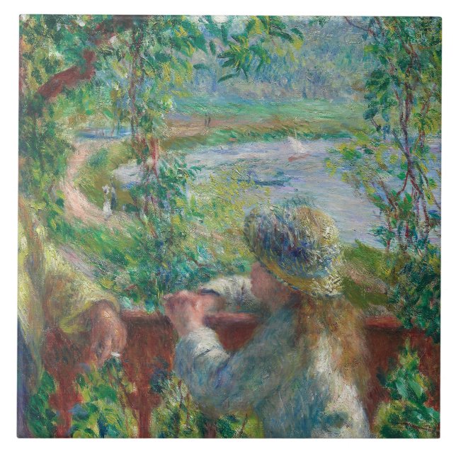 Auguste Renoir - nära Sjö Kakelplatta (Framsidan)