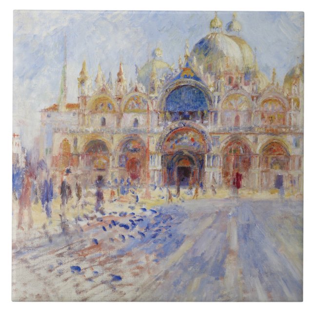 Auguste Renoir - piazzaen San Marco, Venedig Kakelplatta (Framsidan)